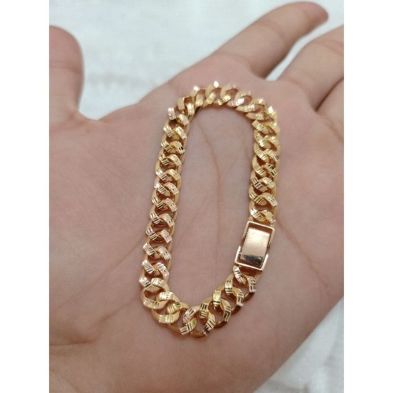 GELANG RANTE SISIK NAGA ANAK DAN DEWASA PERAK 925 LAPIS MAS 24K WARNA ROSEGOLD