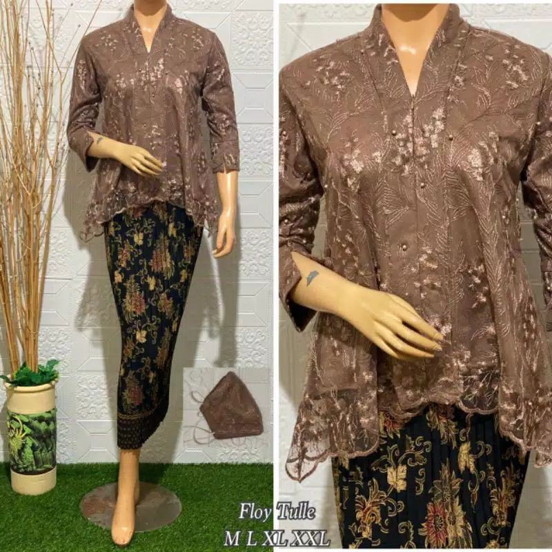 NEW SETELAN KEBAYA FLOY TILLE/KEBAYA MURAH/KEBAYA PESTA/KEBAYA TUNANGAN