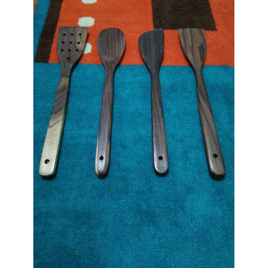 Sutil/Sendok/Spatula/Sodet Kayu Sonokeling set isi 4 pcs