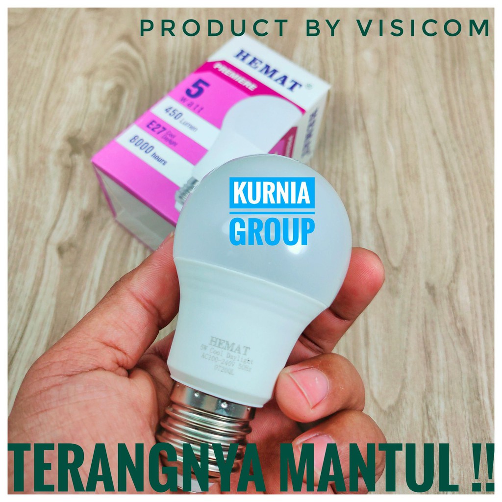 LAMPU LED 5WATT HEMAT PUTIH MURAH PREMIUM TERANGNYA MANTUL 5W HARGA GROSIR TERMURAH BY VISICOM 220V