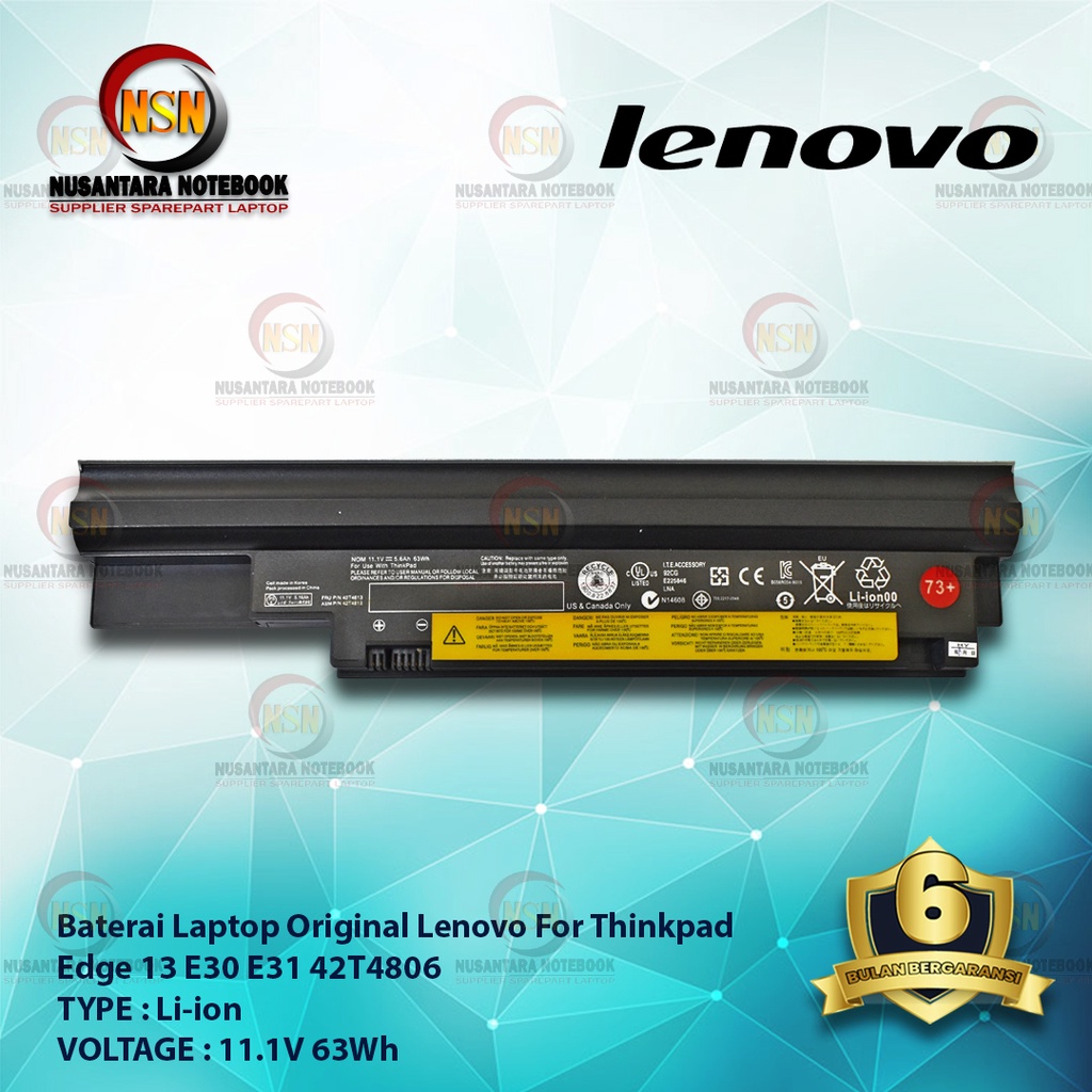 Baterai Original Laptop Lenovo THINKPAD EDGE 13 E30 E31 42T4806