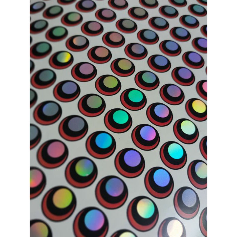 Sticker Mata Metal Jig TOKAYO / SITENKIBA 3 Isi 50 Pcs (Very Slime &amp; Full Hologram)