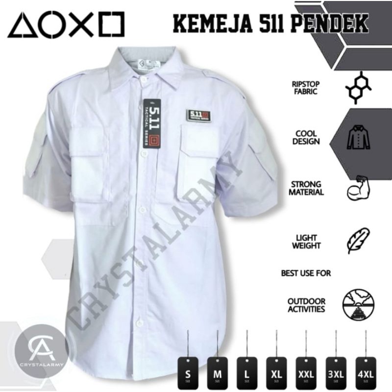 kemeja Tactical 5.11 pendek | Baju Kemeja Taktikal Lapangan | Polisi | Army