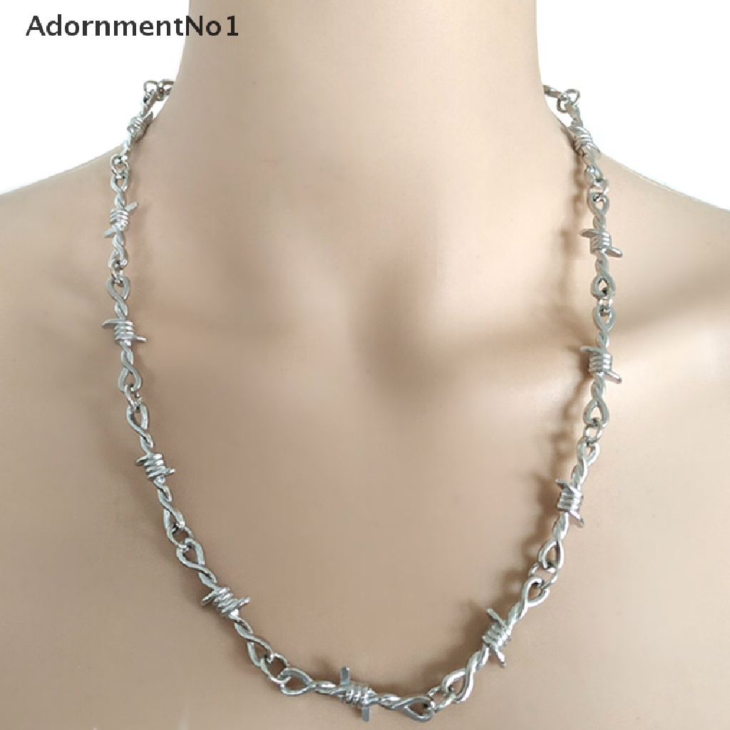 (AdornmentNo1) Kalung Choker Rantai Duri Gaya Punk Hip Hop Untuk Pria / Wanita