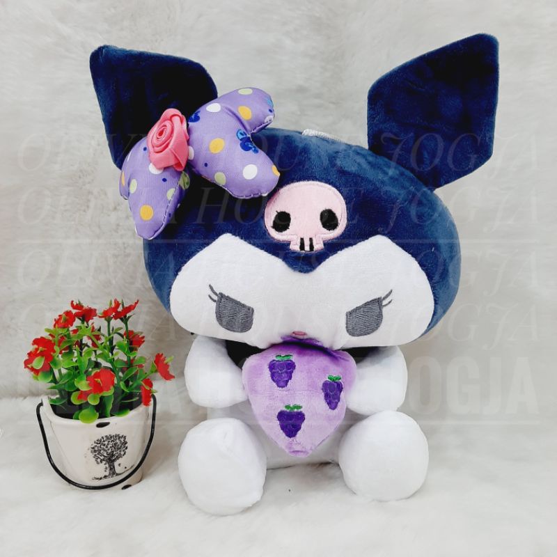 Boneka Kuromi Grape Fruit Boneka Kuromi Buah Ungu Boneka Kuromi