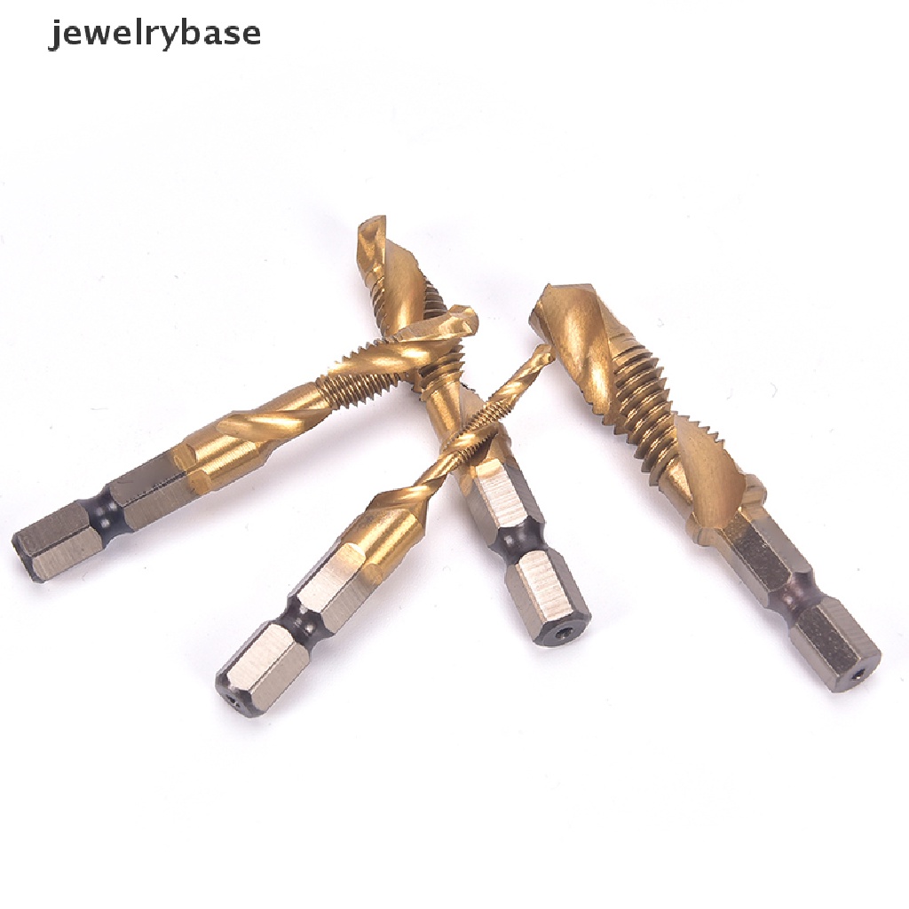 Sekrup Tangan Metrik Tap M3-M10 Hex Shank Titanium Plated HSS Bits