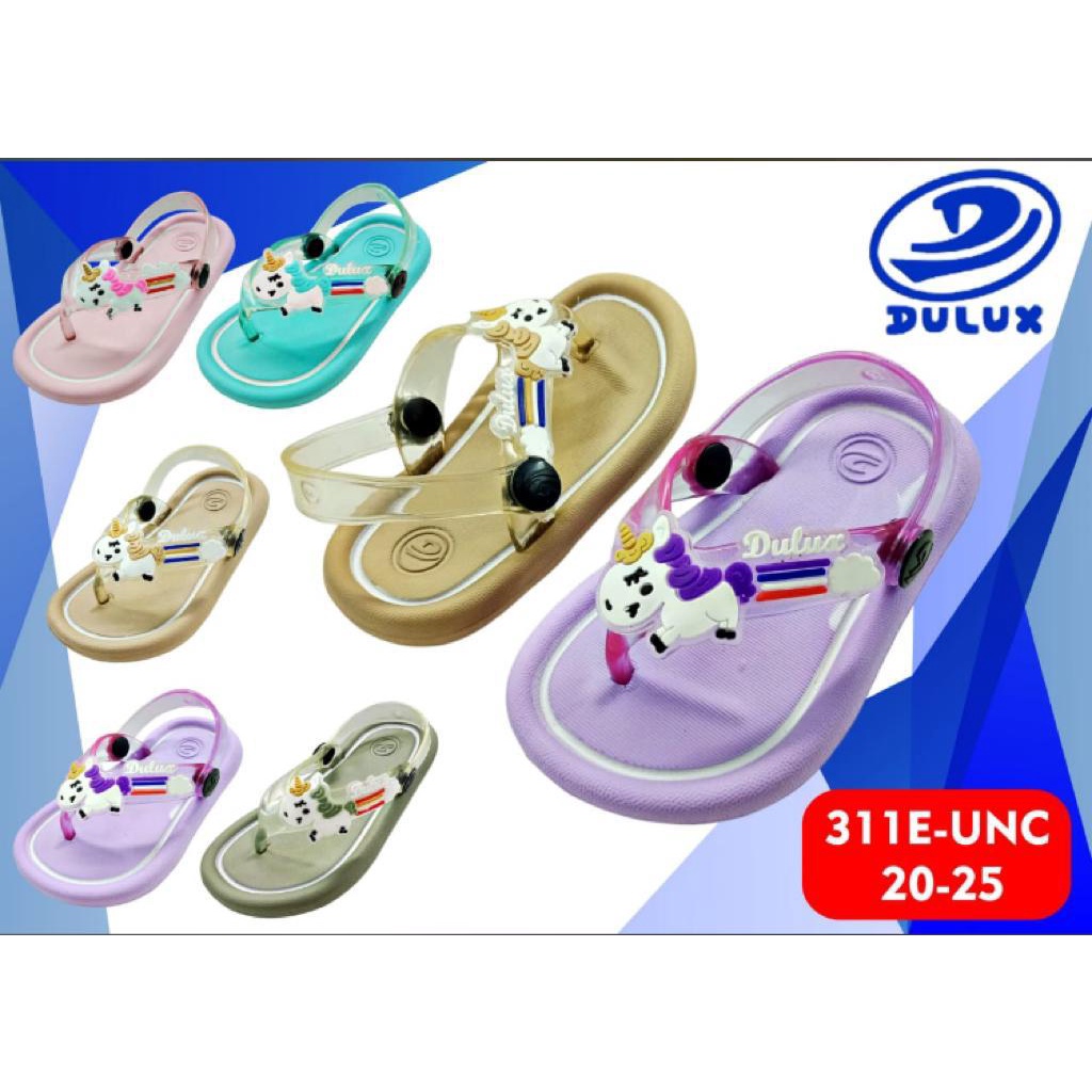 DX-311E-UNC Sandal Jepit Balita Anak Cewek Tali Belakang Motif Unicorn Merek DULUX Ukuran 20-25