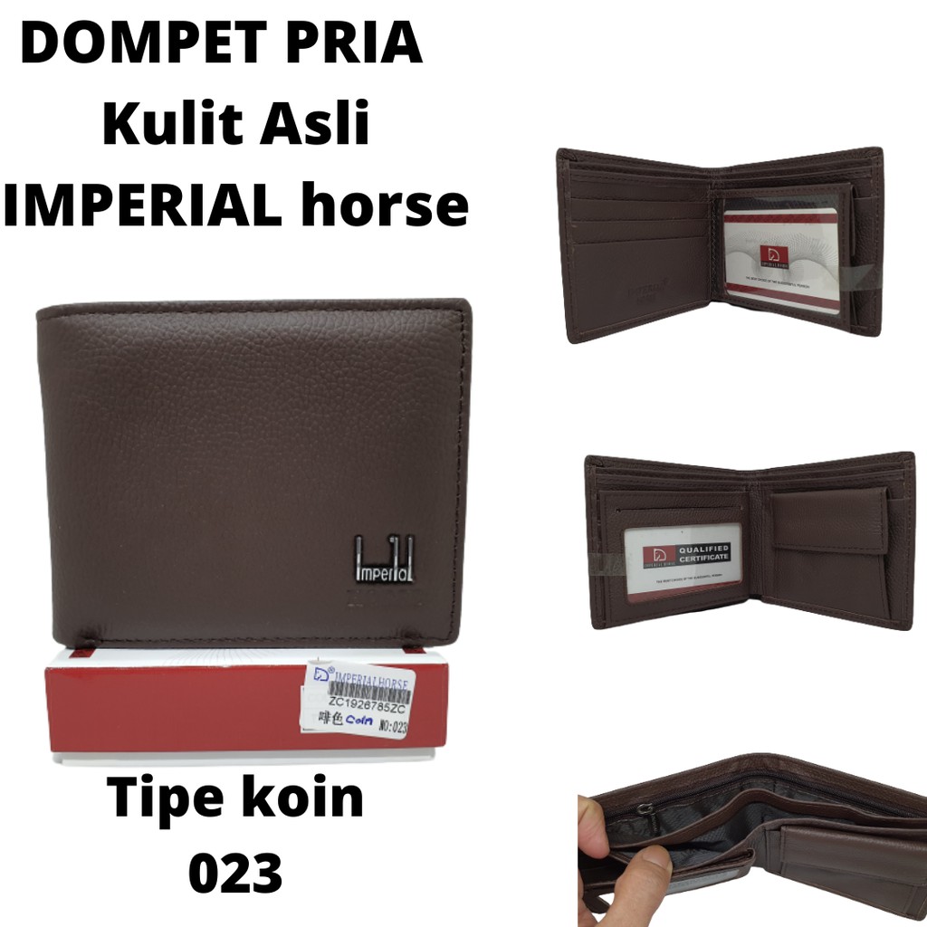 Dompet Pria Kulit Asli Dompet Lipat Original Import |Dompet Cowo Imperial Horse(Horse#023#Kartu#Koin