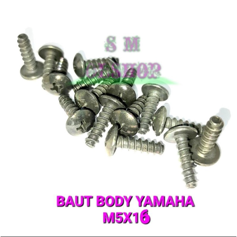 20 PCS BAUT ONLY BAUT KLIP YAMAHA BAUT BODY 5X16 BAUT COVER YAMAHA BAUT KLIP MOTOR YAMAHA SCRUP DRAT KASAR YAMAHA MIO NMAX VEGA JUPITER 5X16