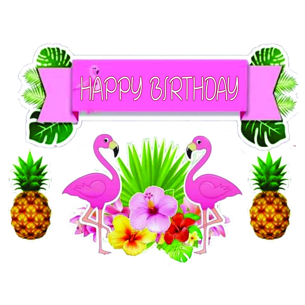 

TOPPER CAKE CUSTOM ULANG TAHUN / HIASAN KUE FLAMINGO