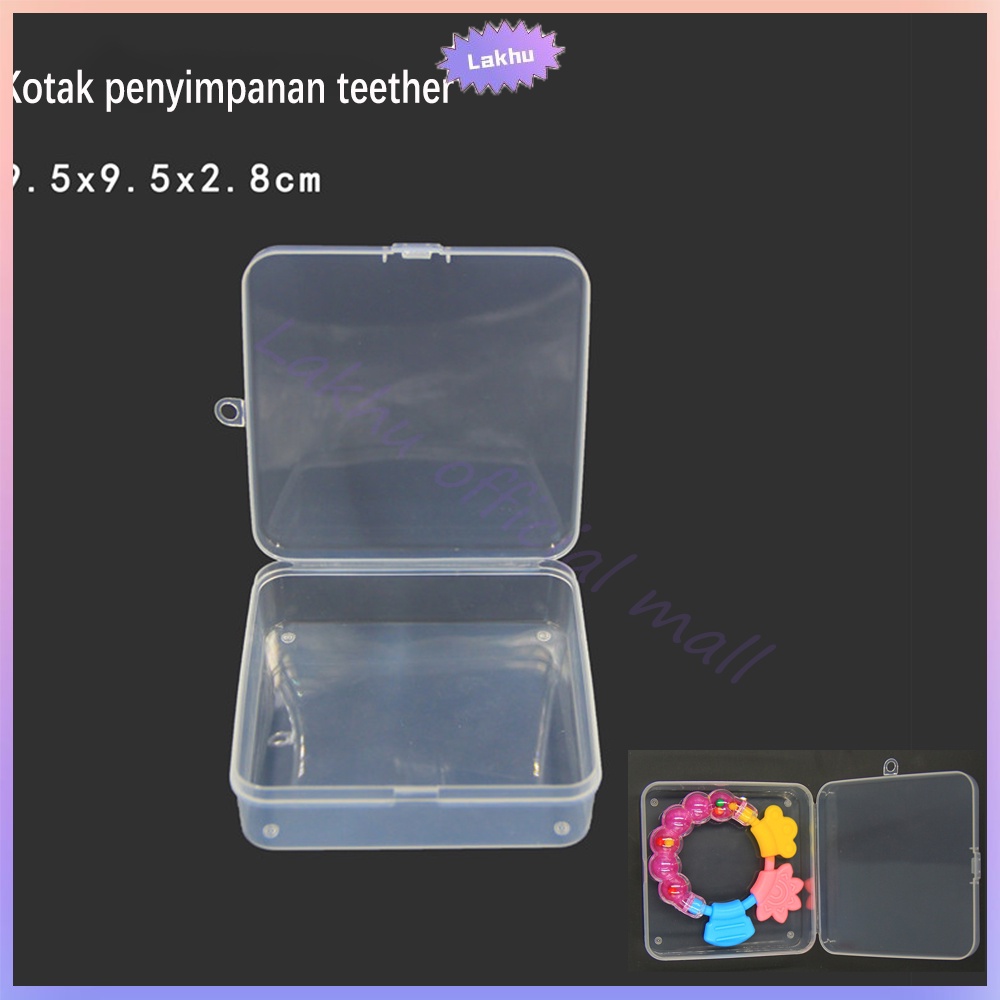 Lakhu Multifungsi Kotak penyimpanan teether bayi/Kotak plastik transparan persegi