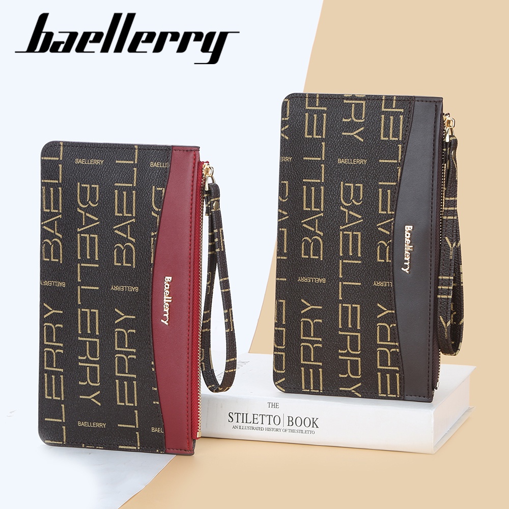 BAELLERRY N2506 Dompet Wanita Panjang Clutch Dompet Handphone Bahan Kulit PU Leather WATCHKITE WKOS