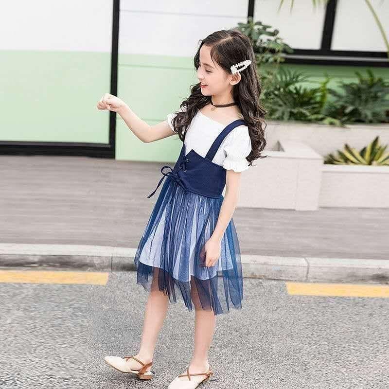 Dress anak import lace timmy girl