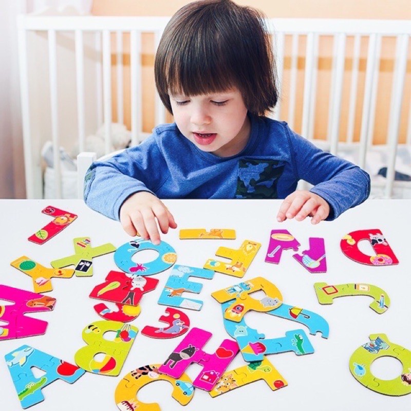 Alphabet puzzle - number puzzle - mainan edukasi anak - kado hadiah anak