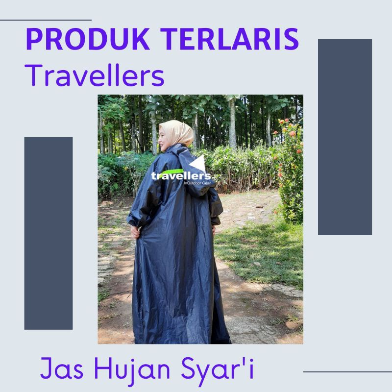 TRAVELLERS JAS HUJAN WANITA GAMIS MUSLIMAH TERBAIK