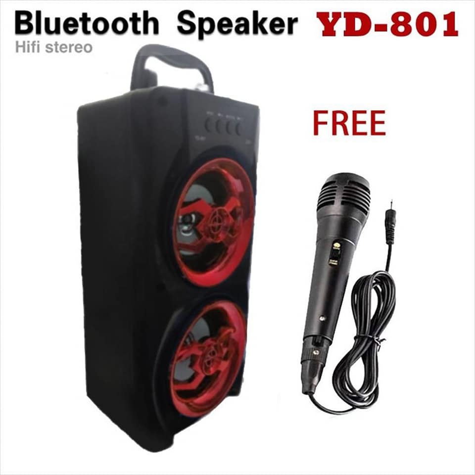 Speaker Bluetooth Karaoke YD-801 / 802  Free Mic Karaoke