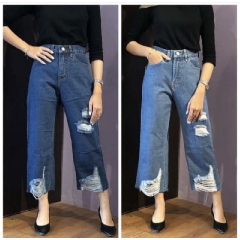 CELANA JEANS BOYFRIEND UNDERHOLE JEANS BOYFRIEND UNDERHOLE / KULOT SOBEK BAWAH