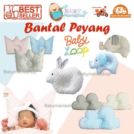 BABY LOOP BANTAL PEYANG Newborn Pillow BABYLOOP Cloud Rabbit Elephant Crown Pillow Babyloop Bantal MAhkota Kado Bayi Baru Lahir Babymaniashop