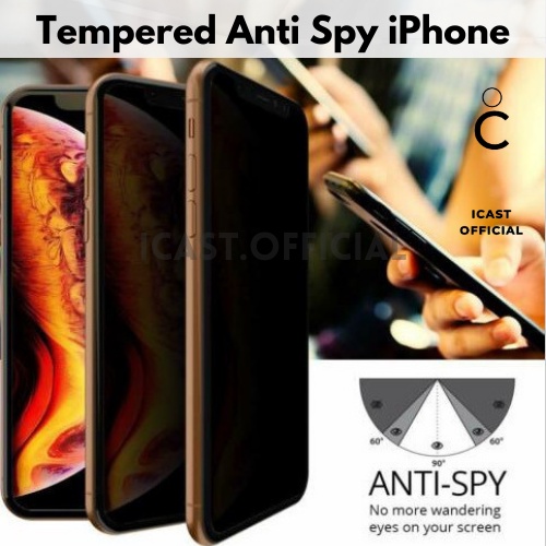 Anti Spy Tempered Glass iPhone Antispy Antigores Anti Gores Privacy Screen Guard iPhone 7 8 X XR XS XS Max 11 12 13 Pro Max