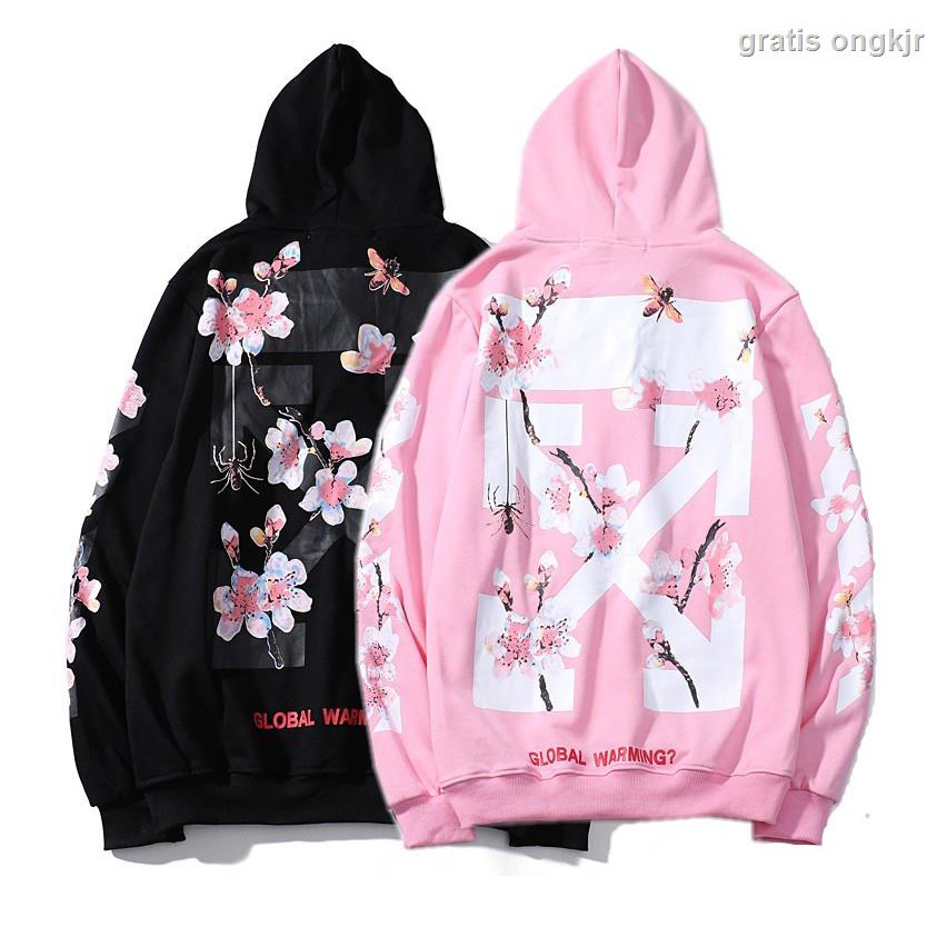 off white sakura pink hoodie