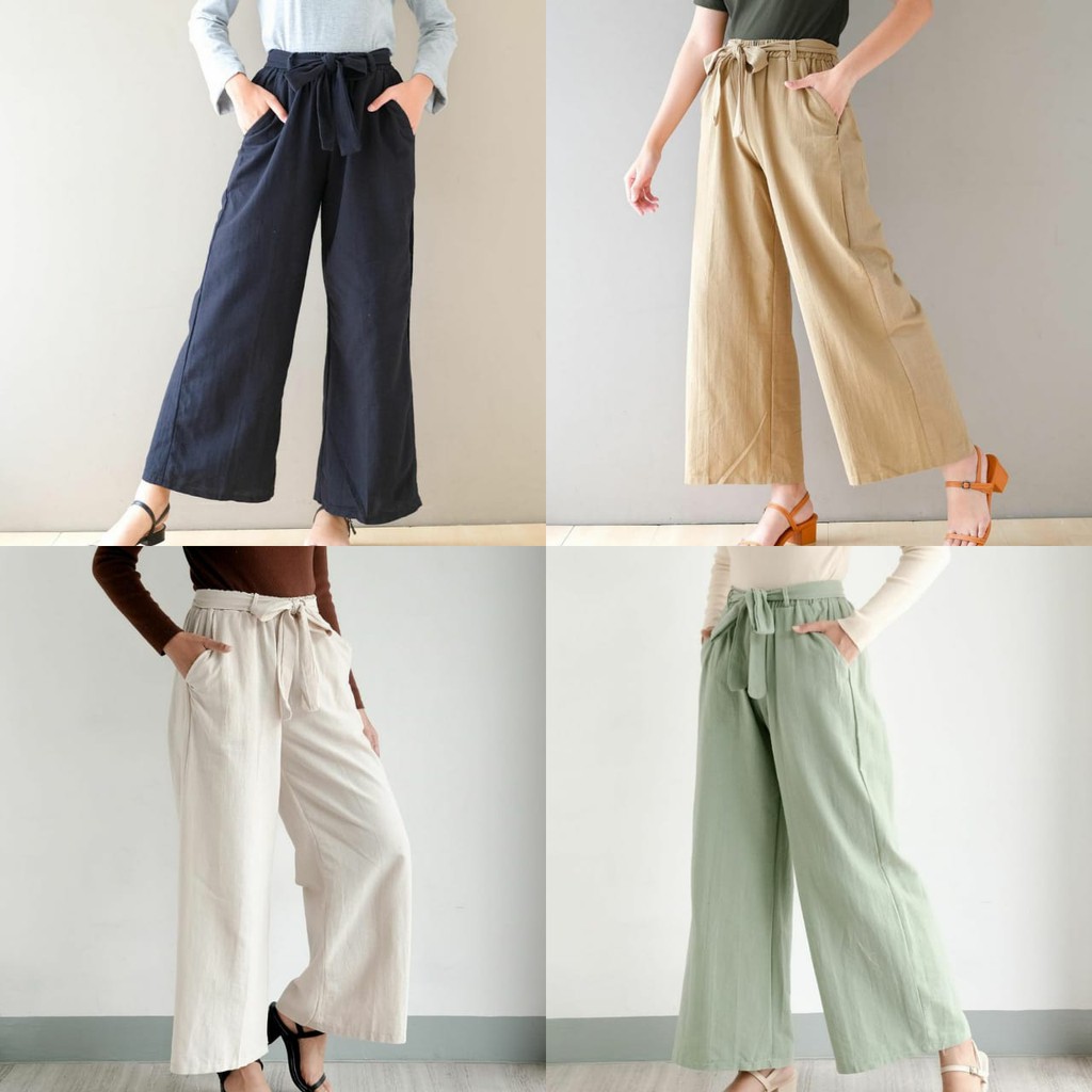 SHARON PANTS CULLOTE - celana linen / kulot linen / pants murah / celana bahan / celana kulot