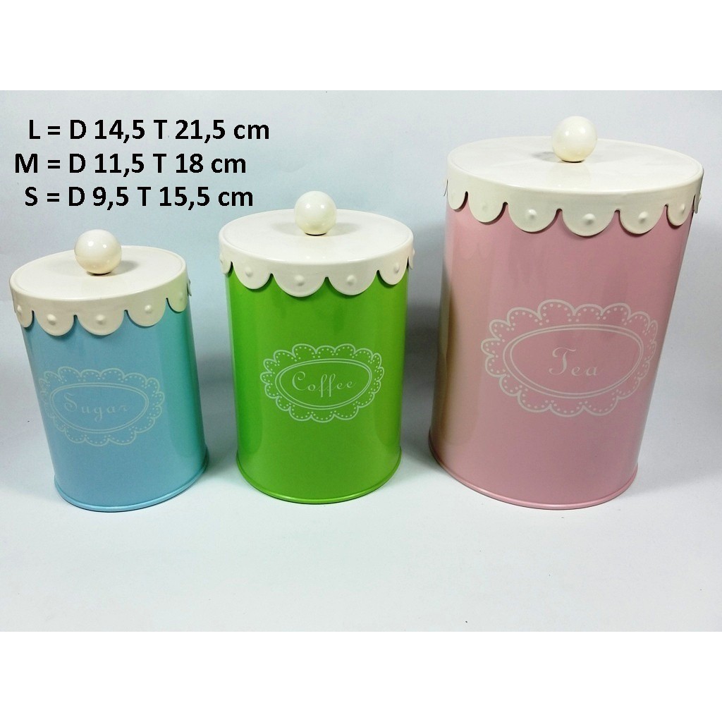 Kotak Gula Teh Kopi / kaleng Penyimpanan / Kaleng Vintage / 1 Set kaleng penyimpanan