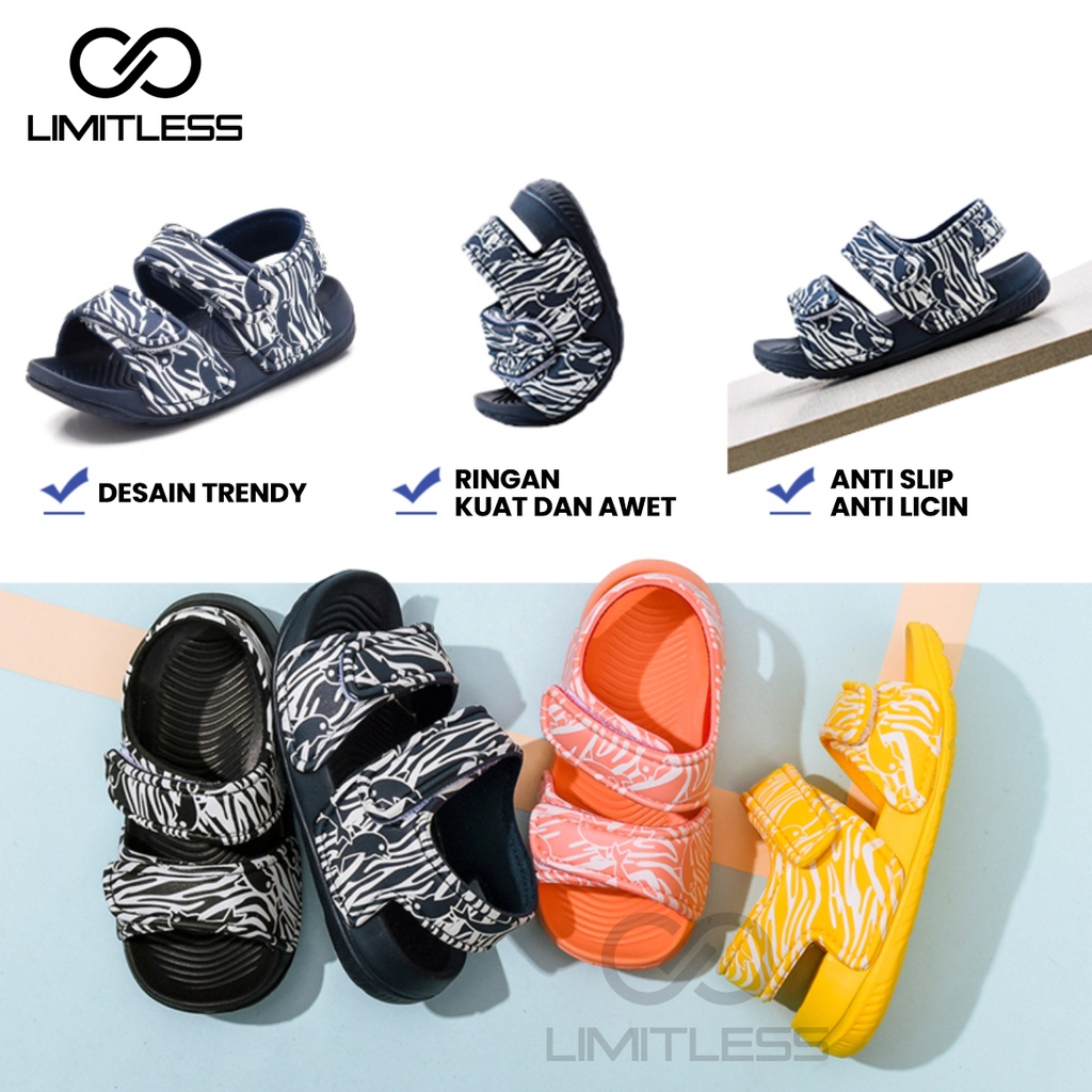 Sandal Gunung Anak Perempuan Laki Laki Sepatu Sendal Anak Unisex Motif Dolphin Lucu Stylish Terbaru