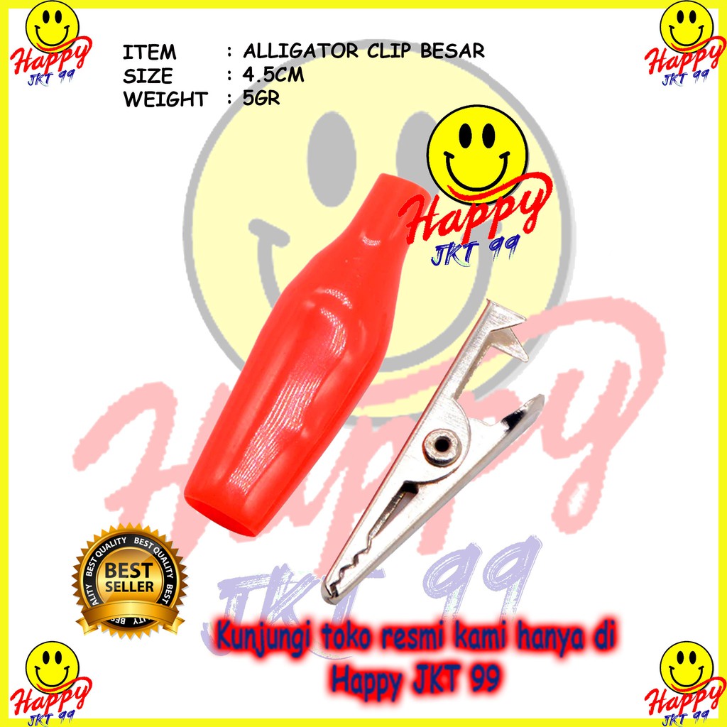 [ HAPPY JKT 99 ] CAPIT BUAYA JEPIT AKI BESAR SMALL ALLIGATOR CLIP (MERAH HITAM)