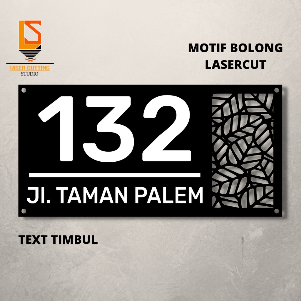 Nomor Rumah Akrilik Jumbo 50 X 25 cm | Papan Nomor Rumah Motif 05