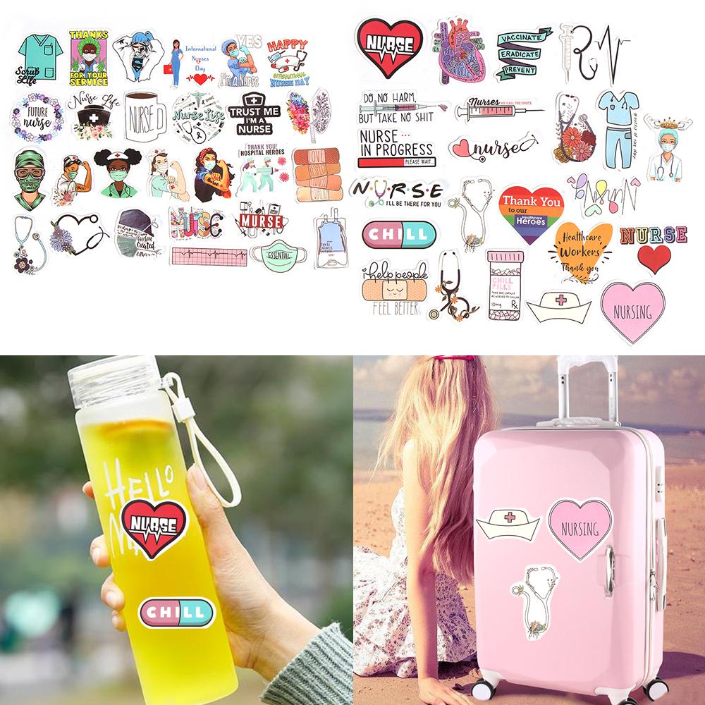 Populer 50pcs Kartun Stiker Decal Koper Gitar DIY Dokter Graffiti