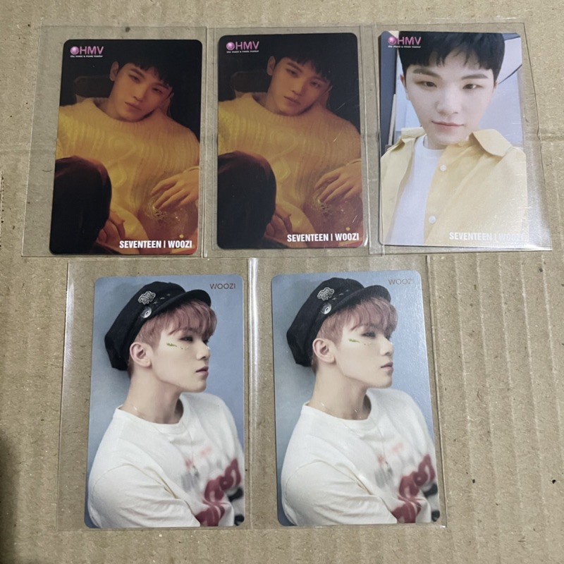 Seventeen Woozi Photocard (PC) — Benefit HMV YMMD, Happy Ending (HE), Fallin Flower (flfl)