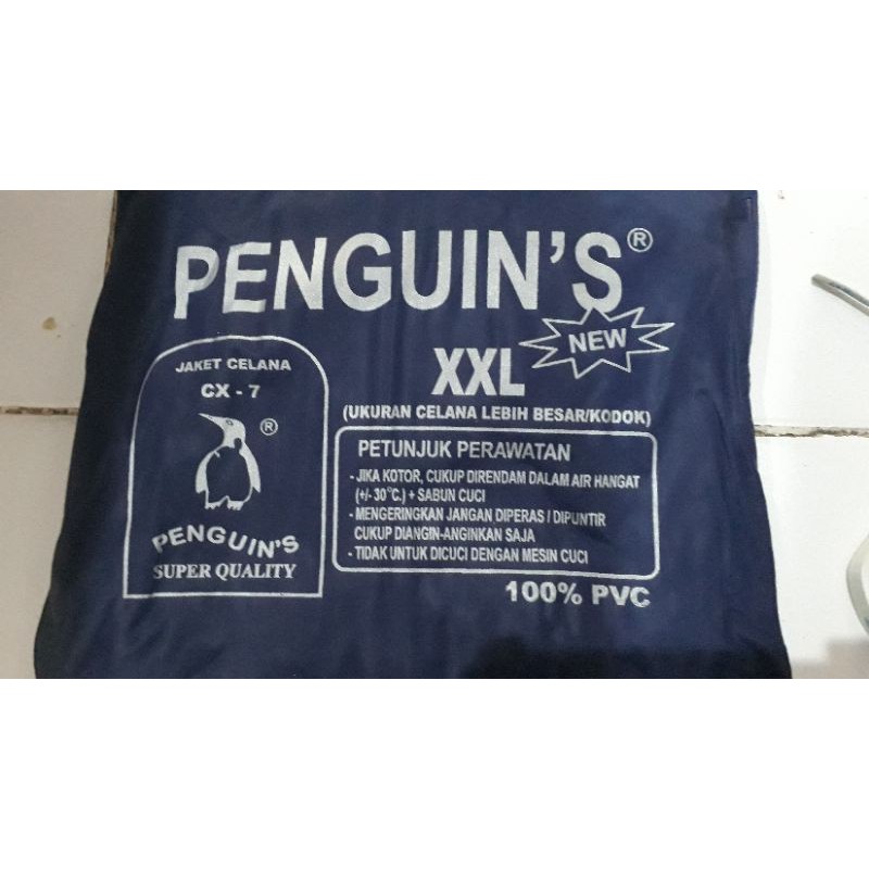 JAS HUJAN SETELAN PENGUIN CX7 (SUPER TEBAL,KUAT,AWET XL/XXL)