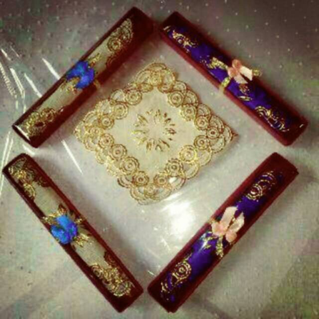 isi 50pcs souvenir tatakan gelas box mika panjang