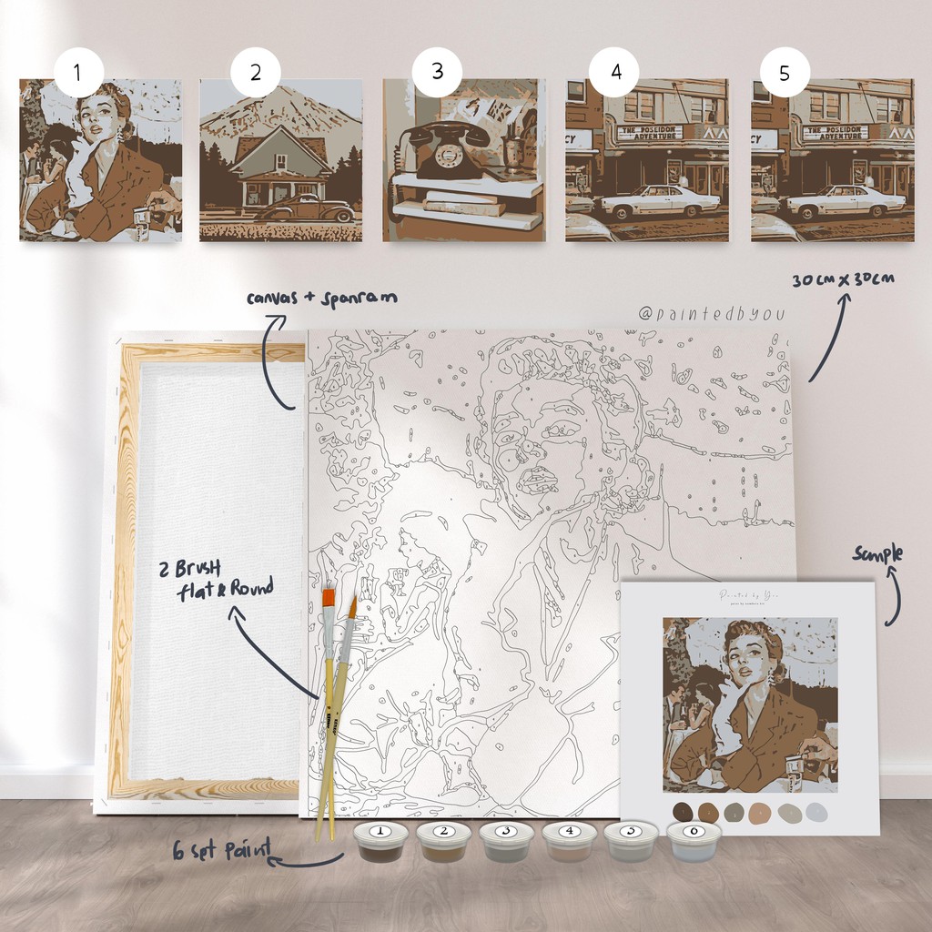 Jual Paint by Number KIT Vintage series 30x30cm Shopee Indonesia