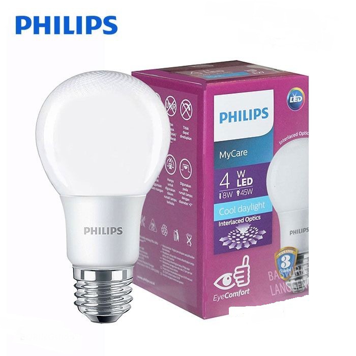  Lampu  LED  Philips  5 watt  Bohlam 5w Philips  Putih 4 watt  