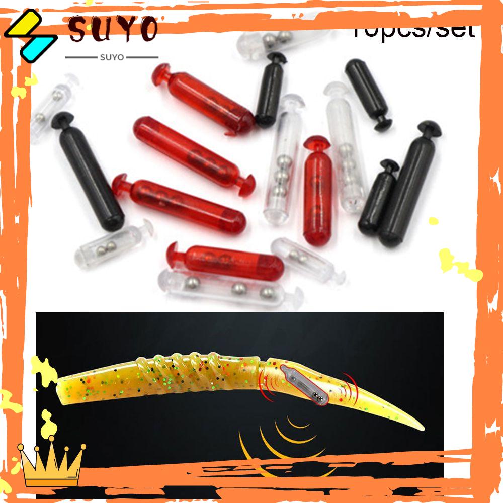 Suyo 10pcs Tabung Rattle Bahan PE Tahan Lama Untuk Menarik Ikan