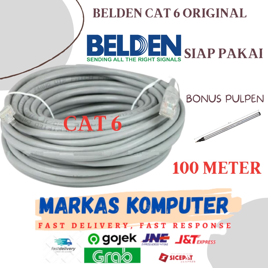 Kabel LAN UTP Belden Cat 6 100M - Cat6 Belden Original Siap Pakai 100 Meter