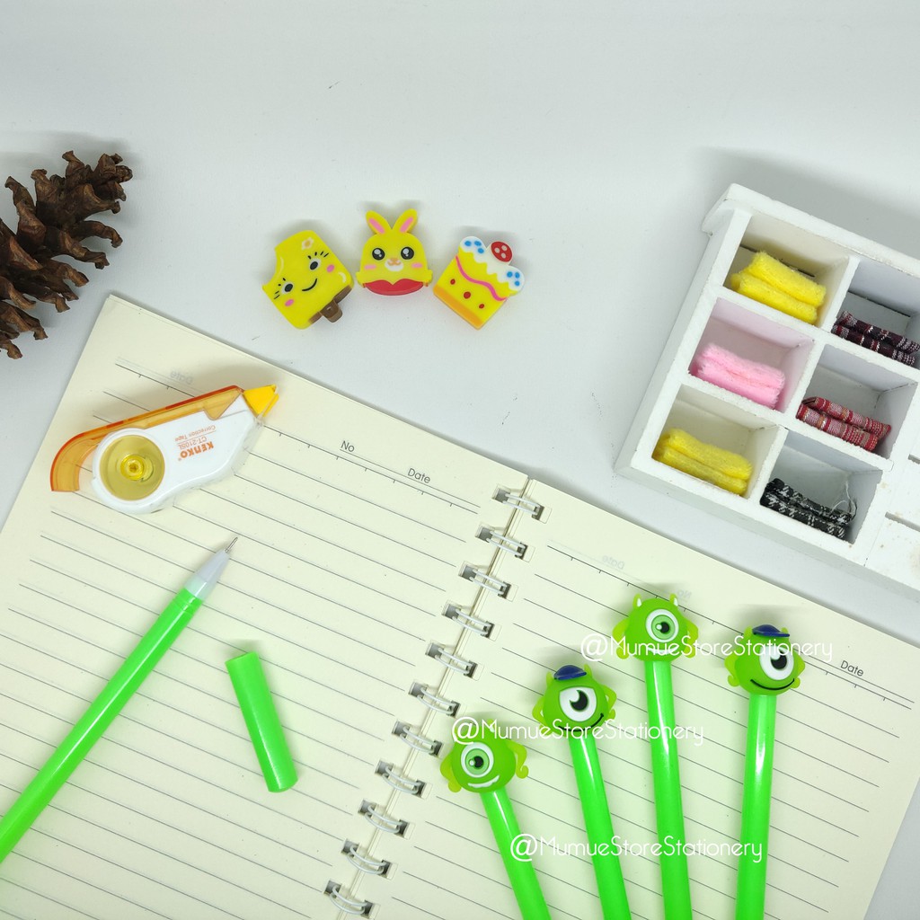 

12pcs pulpen gel PULPEN BERKARAKTER GREEN MONSTER /gel pen / Ink gel pen