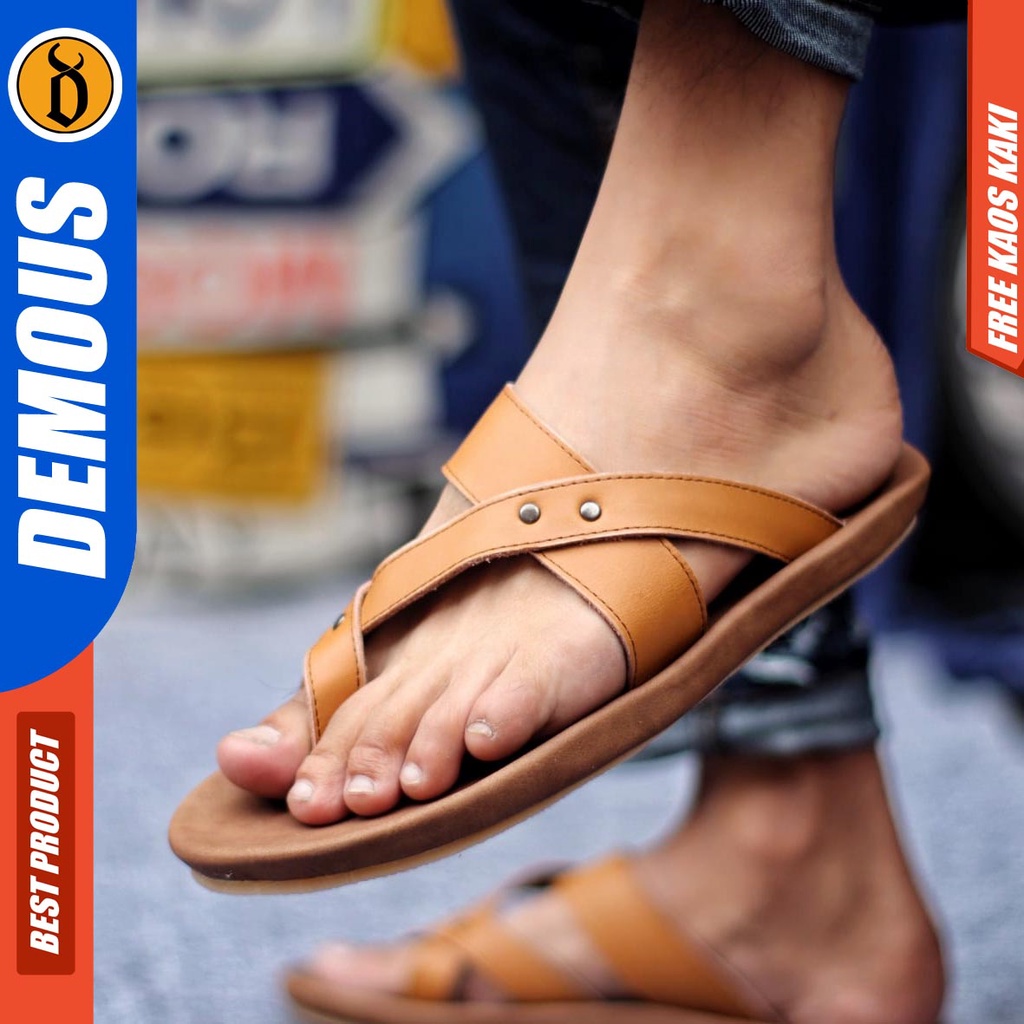 DEMOUS WIROS Sandal Jepit Kulit Asli