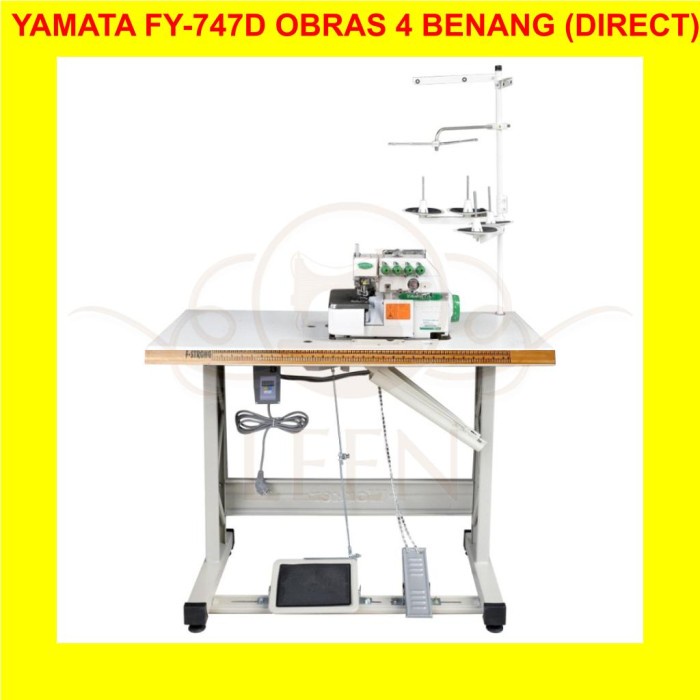 SET LENGKAP Mesin Obras Direct Servo YAMATA FY-747D 747 4 Benang LEEN
