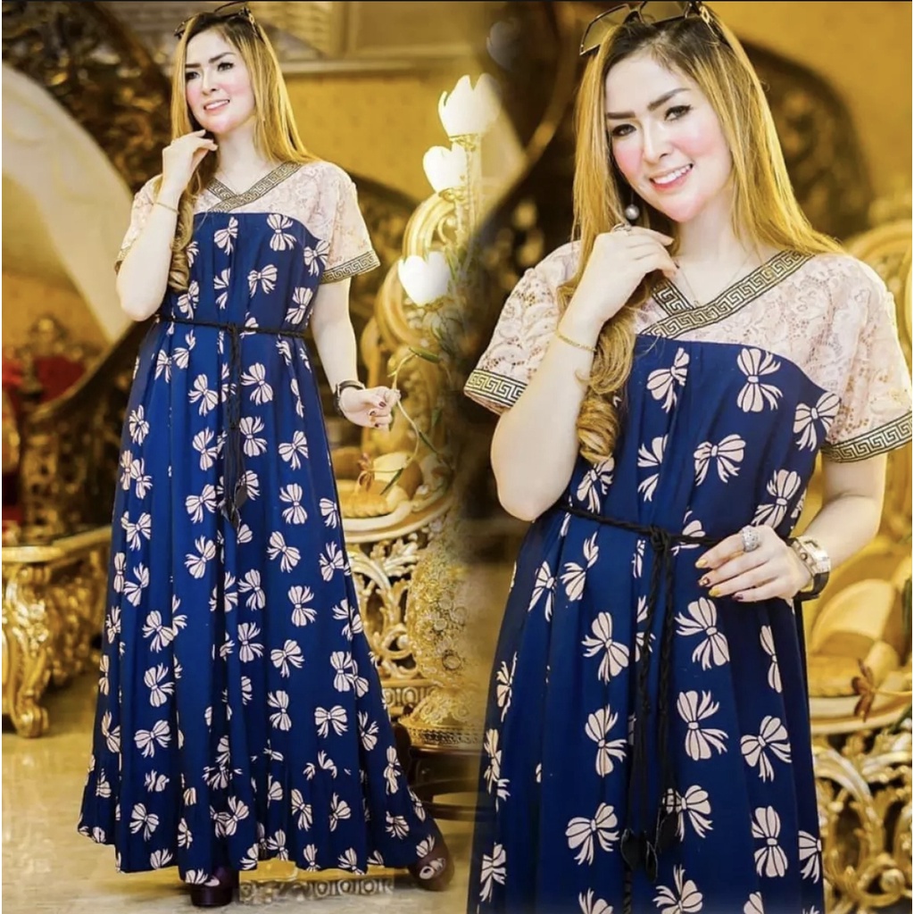 dress arbaian kombinasi brokat dan renda tali - daster arabian gamis arabian terbaru motif kupu