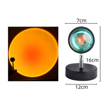 Sunset lamp Lampu Tidur Proyektor Led Motif Matahari Terbenam Warna Pelangi Kamar Tidur-Sunset red-16cm