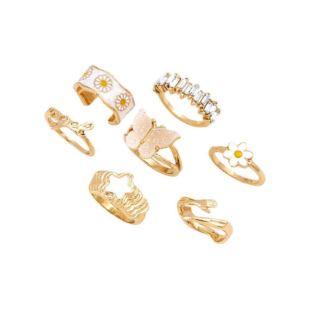 Cincin LILY Set Perhiasan Fashion Kristal Hati