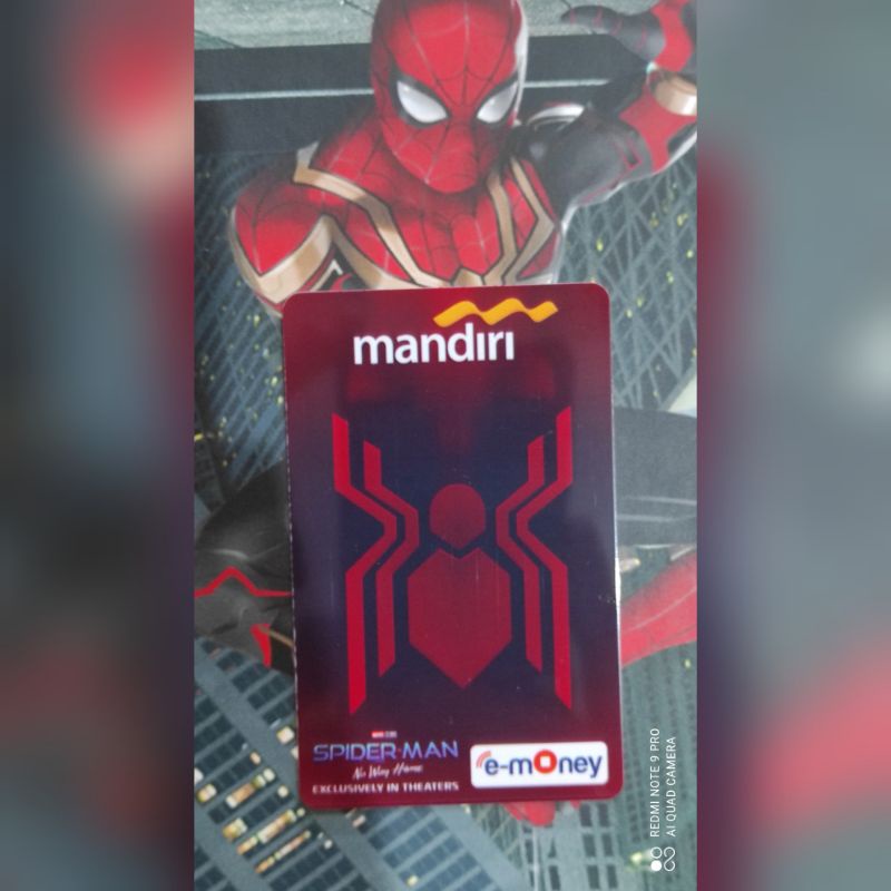 ///SATUAN ECERAN/// Mandiri eMoney Spiderman NWH Logo /Part of NO WAY HOME SPIDERMAN ORI /Like eTOLL Tapcash Flazz or Brizzi