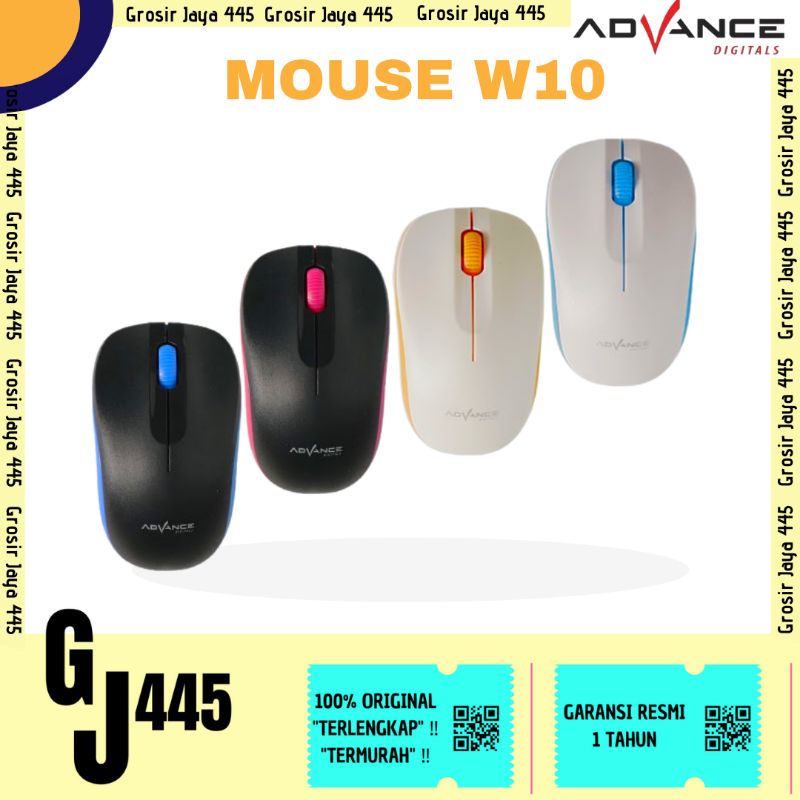 Mouse Wireless W10 Kursor Akurat Cocok untuk PC Laptop Original - Garansi 1 Tahun advance