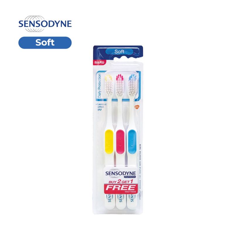 Sensodyne Sikat Gigi Sensitif Soft Multiaction Daily Protection 3 2 1 pc