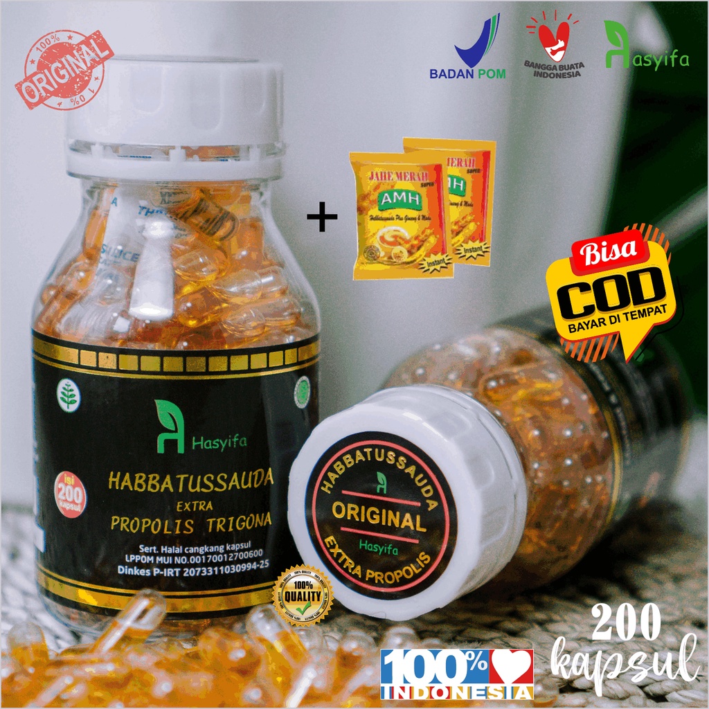 Habbatussauda Extra Propolis Trigona 200 kapsul | Habbatussauda Oil | Original Asli | Propolis Trigo