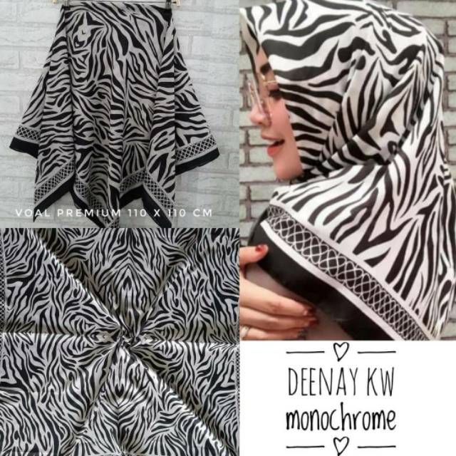 HIJAB SEGI EMPAT DENAY KW MOTIF ZEBRA KERUDUNG JBAB-1