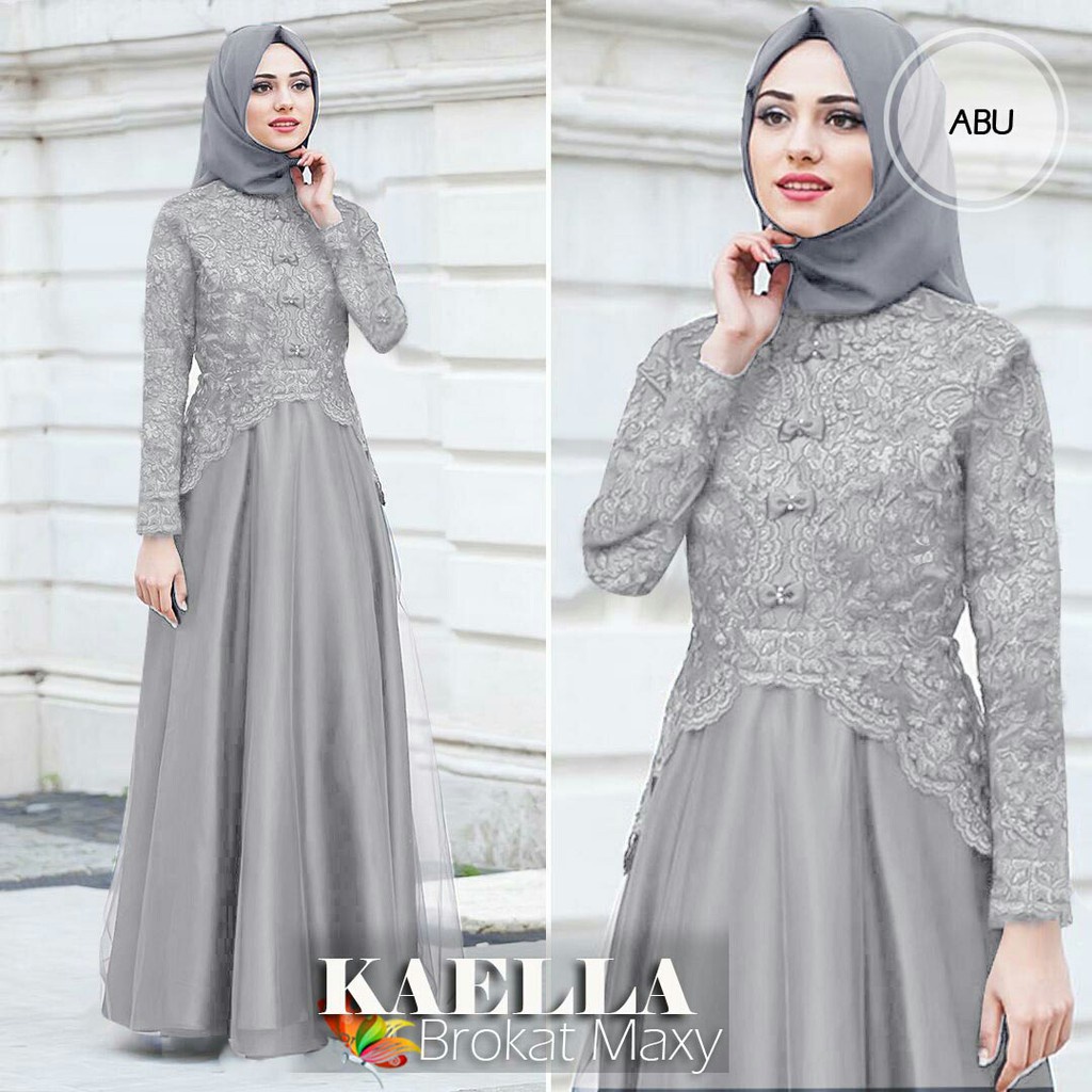 Gamis Perempuan Dewasa Terbaru Maxi Kaella Matt Moscrepe Brokat Tille  Ukuran Jumbo Model Kekinian Good qualty premium