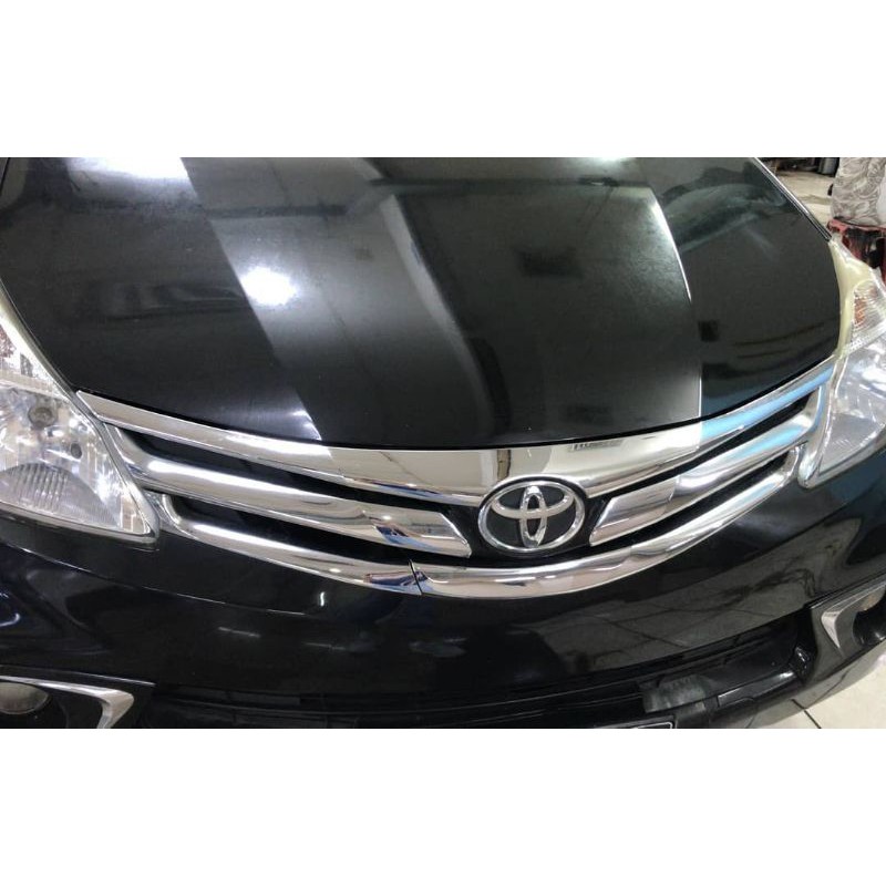 Lis list grill GRILLE depan BUMPER TOYOTA All new Avanza /  Xenia 2012 2013 2014 2015 1.3 atas tengah bawah KOMPLIT CHROME crome tempel